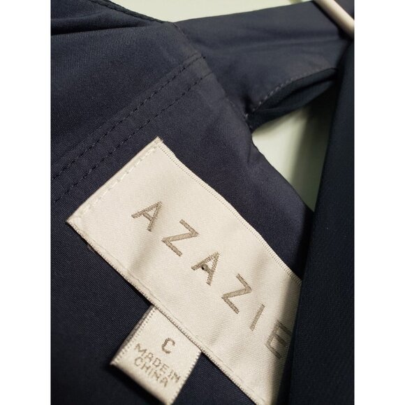 Azazie Womens Sz C 10 Dress Formal Prom Dark Blue Sleeveless Maxi Flowy Back Zip - Picture 3 of 7